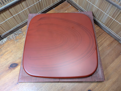 Japanese Lacquer OBON Tray Signed Gold Floral Square Made in Japan