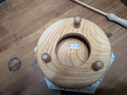 Vintage Japanese Mokugyo Wooden Drum Buddhist Instrument Japan
