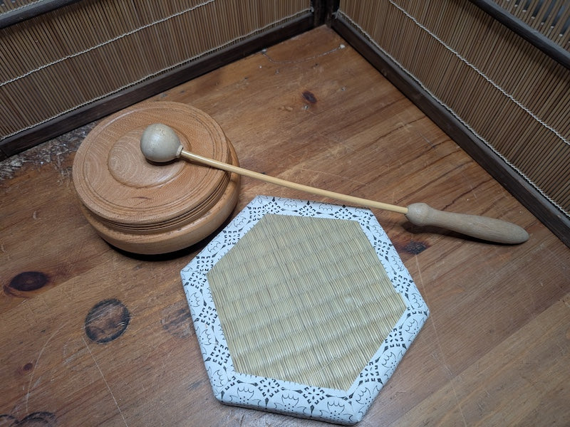 Vintage Japanese Mokugyo Wooden Drum Buddhist Instrument Japan