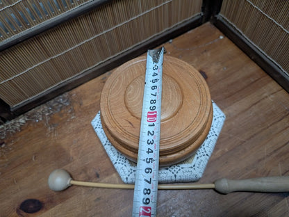 Vintage Japanese Mokugyo Wooden Drum Buddhist Instrument Japan