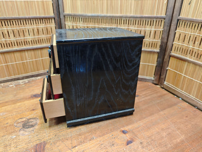 Vintage Japanese Yakisugi Mini Tansu 3 Drawer Charred Wood Chest