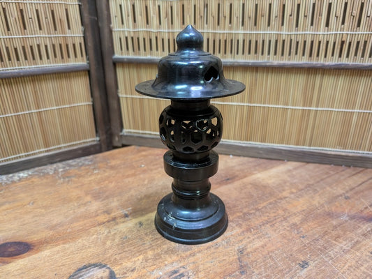Japanese Bronze Toro Lantern Candlestick Vintage Temple Candle Holder