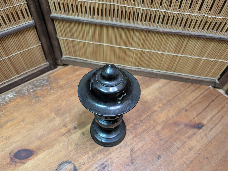 Japanese Bronze Toro Lantern Candlestick Vintage Temple Candle Holder