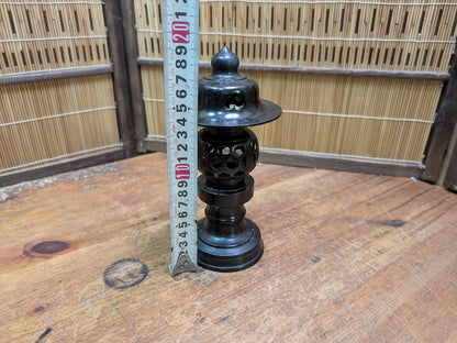 Japanese Bronze Toro Lantern Candlestick Vintage Temple Candle Holder