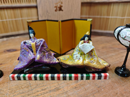 Kimekomi Hina Dolls Washi Paper Pulp Base Japanese Emperor Empress Set