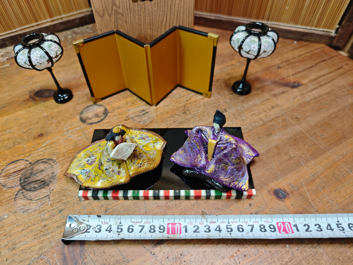 Kimekomi Hina Dolls Washi Paper Pulp Base Japanese Emperor Empress Set