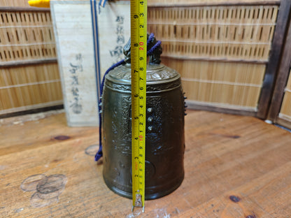 Large Japanese Bronze Buddhist Temple Bell Bonsho Ryuzu Antique