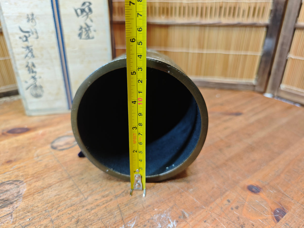 Large Japanese Bronze Buddhist Temple Bell Bonsho Ryuzu Antique