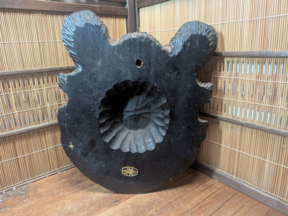 Large Vintage Japanese Wooden Bear Head Hokkaido Hand Carved Wall Art