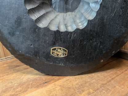 Large Vintage Japanese Wooden Bear Head Hokkaido Hand Carved Wall Art