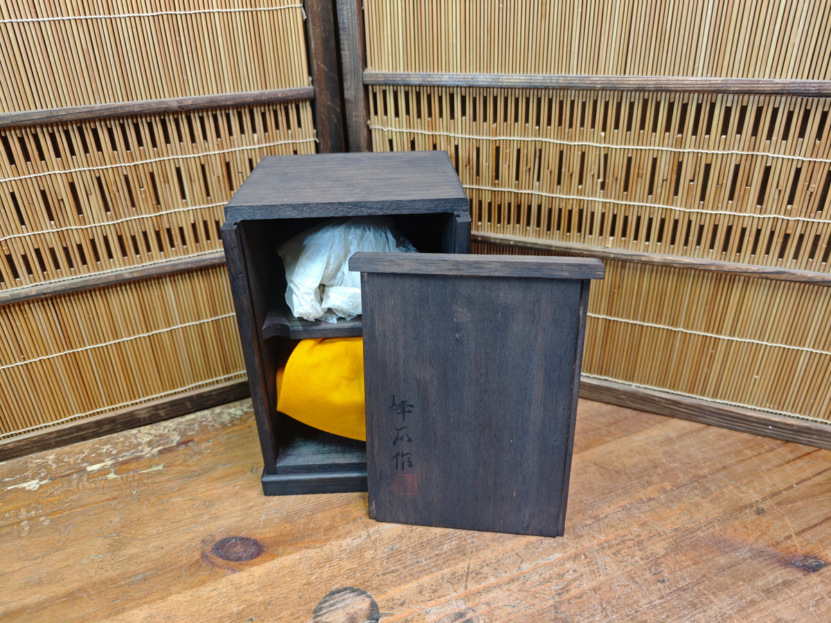 Rare Japanese Antique Wooden Koro Incense Burner Maki-e Shell Inlay