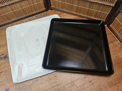 meiji era wajima nuri lacquer obon tray brown black antique japan
