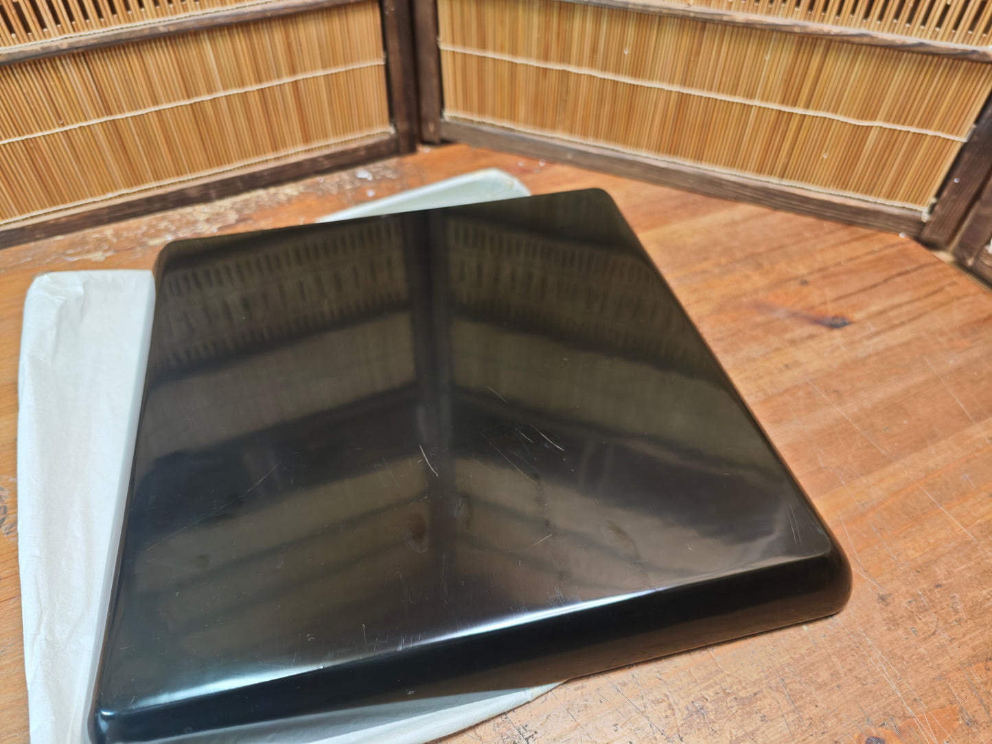 meiji era wajima nuri lacquer obon tray brown black antique japan