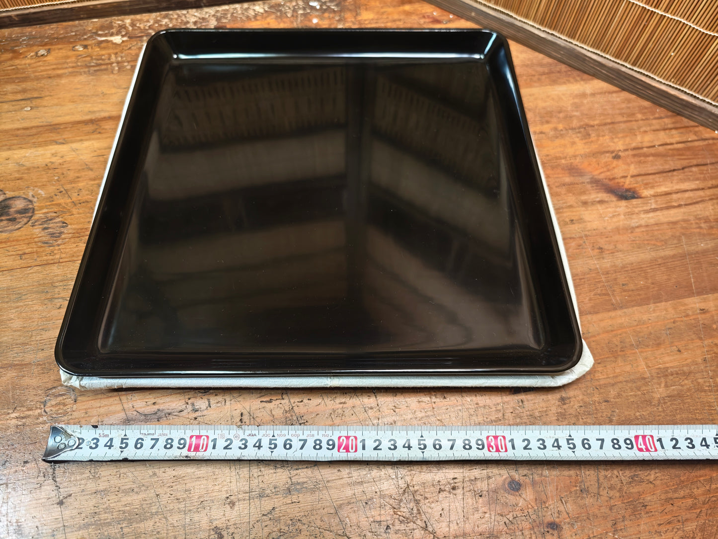 meiji era wajima nuri lacquer obon tray brown black antique japan