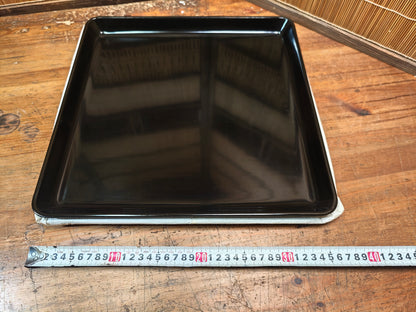 meiji era wajima nuri lacquer obon tray brown black antique japan