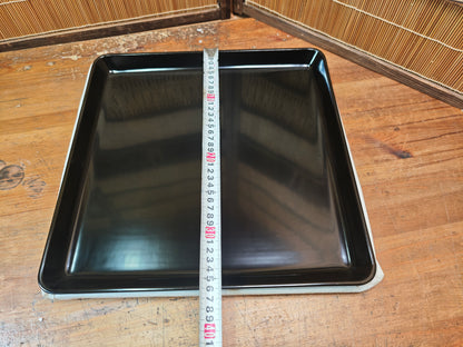 meiji era wajima nuri lacquer obon tray brown black antique japan