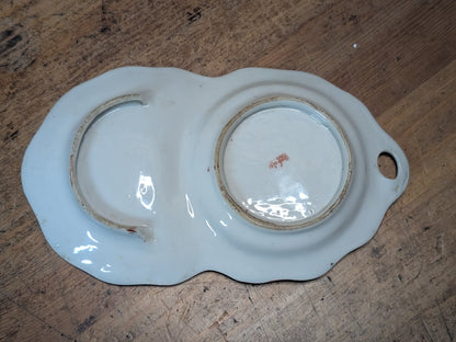 Antique Japanese Kutani Saucer Meiji Era Shoza Style Hand Painted Porcelain