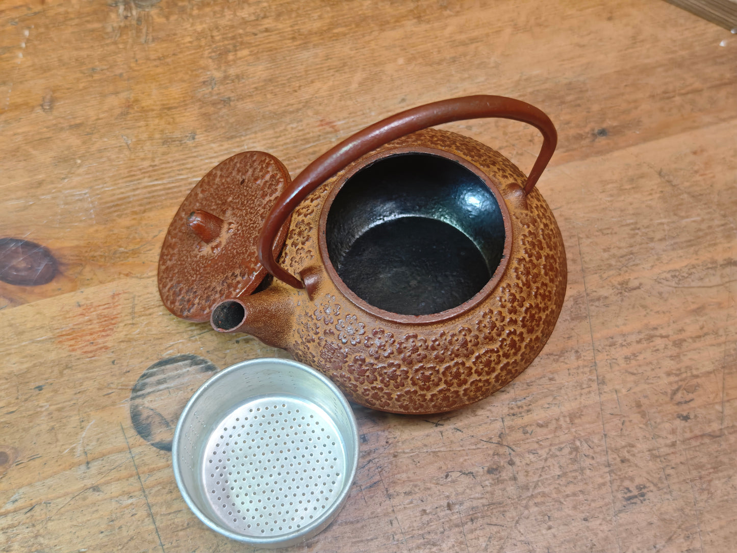Vintage Nambu Tekki Tetsubin 1970s Japanese Cast Iron Tea Kettle