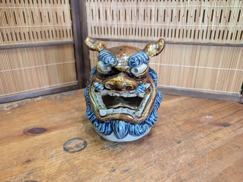 Okinawa Katori Senko Holder Shisa Pottery Burner Vintage Folk Craft