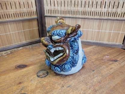 Okinawa Katori Senko Holder Shisa Pottery Burner Vintage Folk Craft