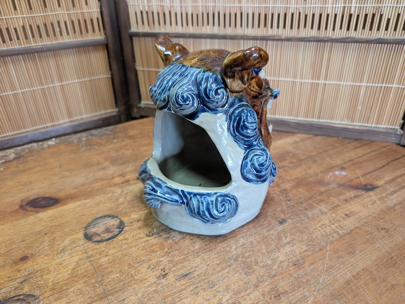 Okinawa Katori Senko Holder Shisa Pottery Burner Vintage Folk Craft