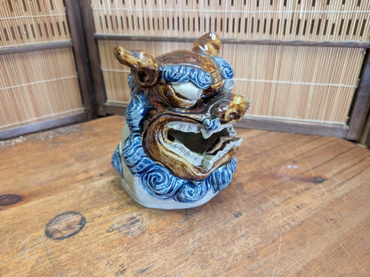 Okinawa Katori Senko Holder Shisa Pottery Burner Vintage Folk Craft