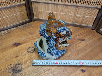 Okinawa Katori Senko Holder Shisa Pottery Burner Vintage Folk Craft