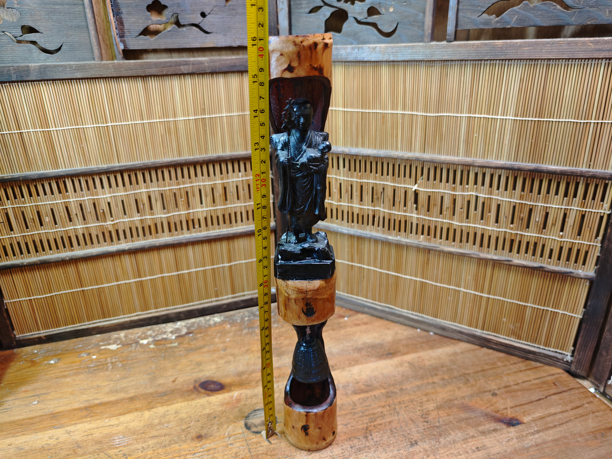 One of A Kind Japanese Vintage Monk & Nambu Tekki Wind Bell Bamboo Art