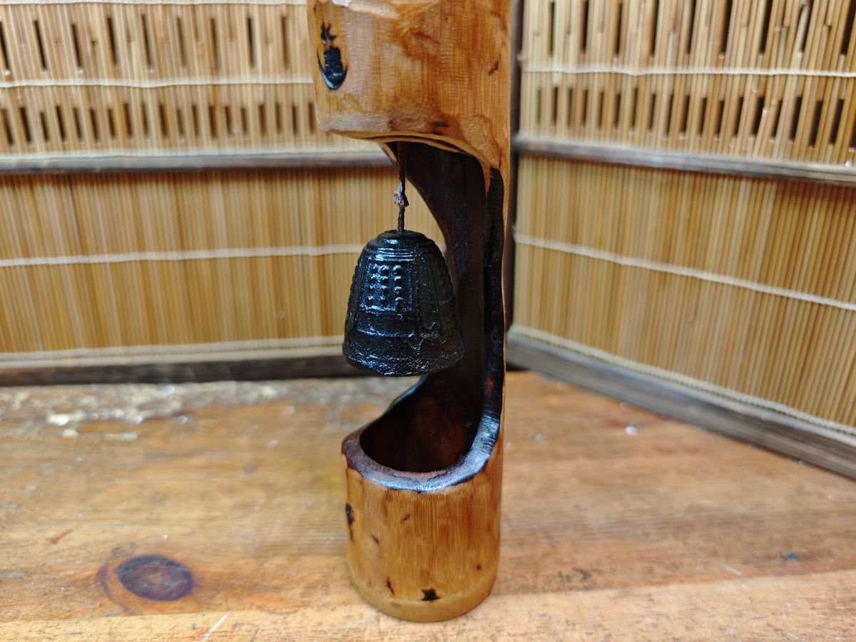 One of A Kind Japanese Vintage Monk & Nambu Tekki Wind Bell Bamboo Art
