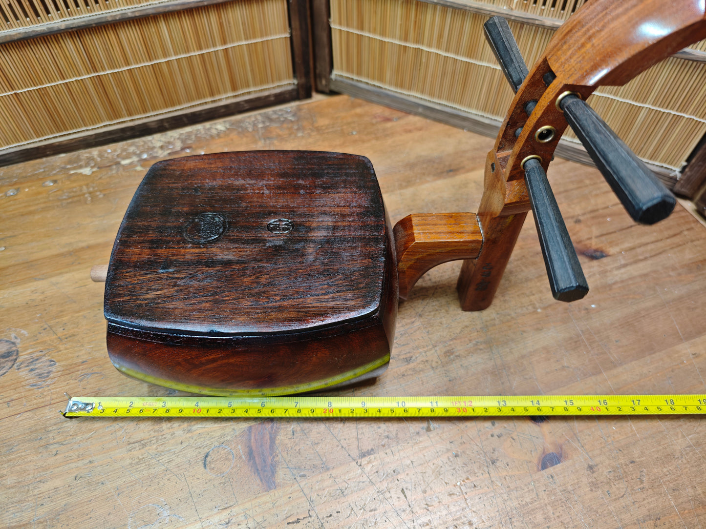 One of a Kind Japanese Shamisen Bonsai Table Kadai Wood Vintage Rare