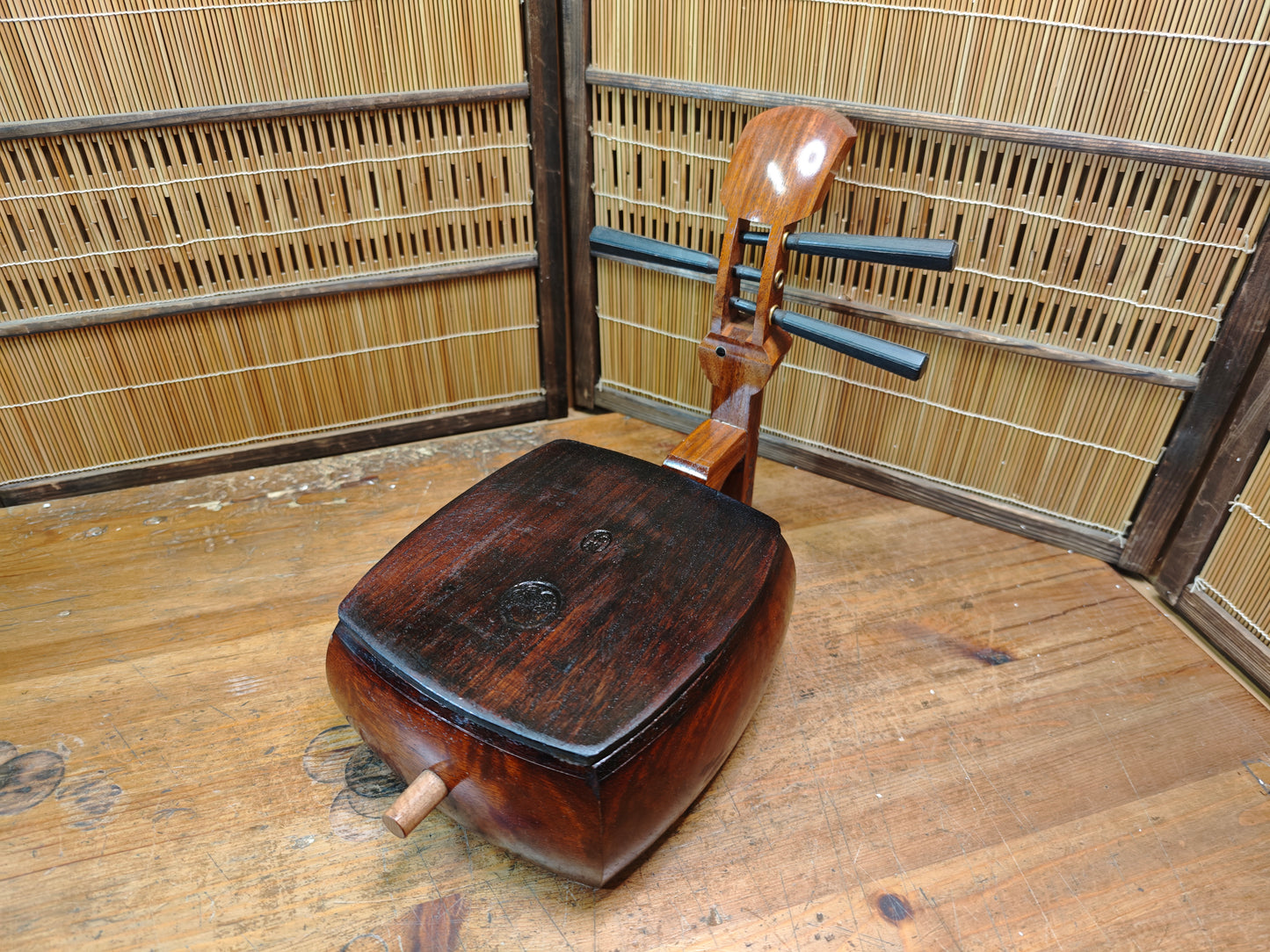 One of a Kind Japanese Shamisen Bonsai Table Kadai Wood Vintage Rare