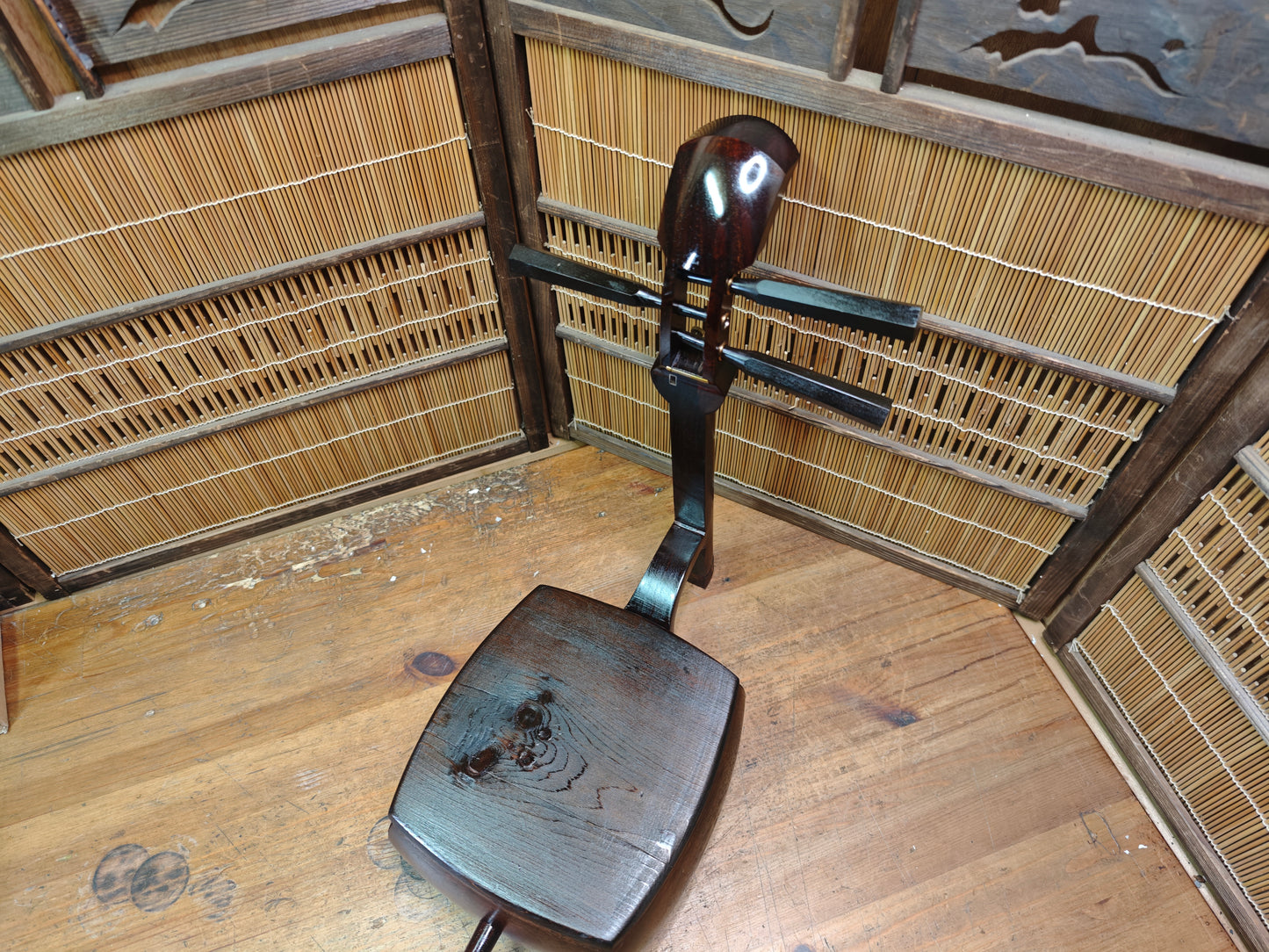 One of a Kind Japanese Shamisen Bonsai Table Kadai Handmade Art Display Stand