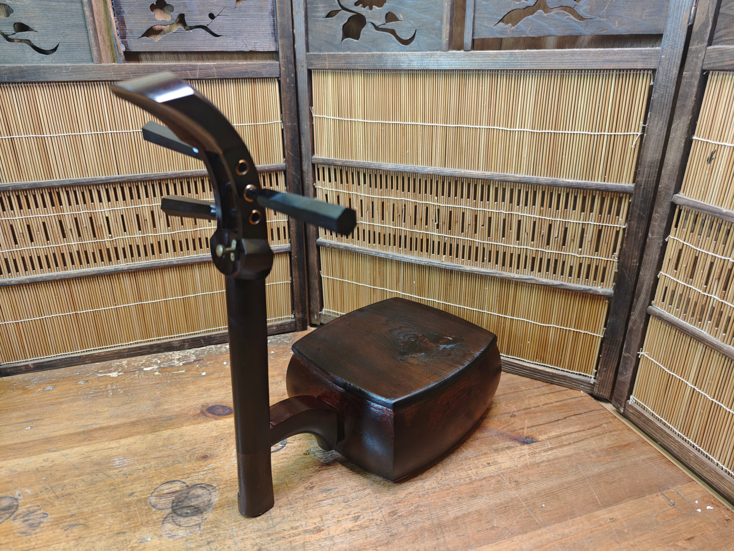 One of a Kind Japanese Shamisen Bonsai Table Kadai Handmade Art Display Stand