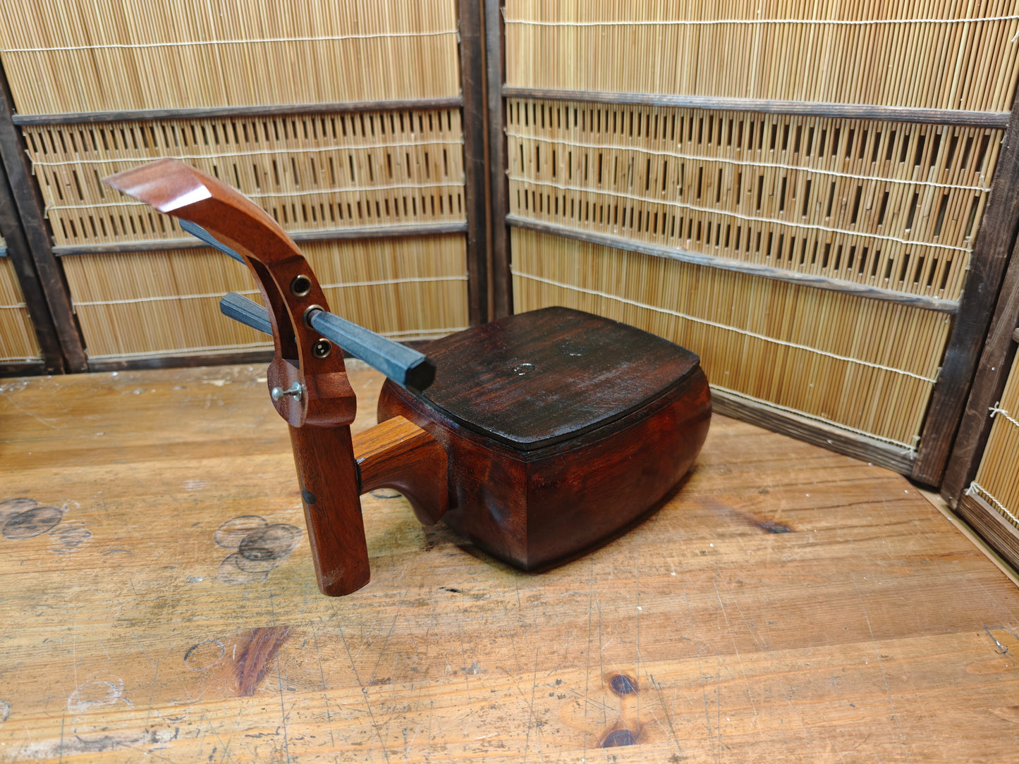 One of a Kind Japanese Shamisen Bonsai Table Kadai Wood Vintage Rare