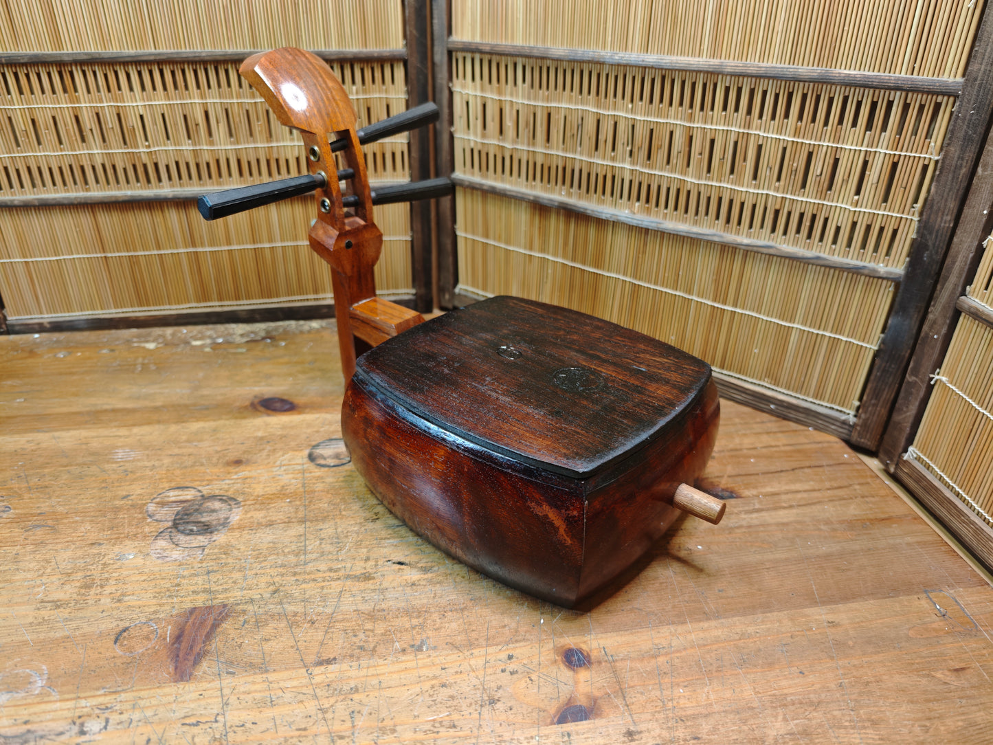 One of a Kind Japanese Shamisen Bonsai Table Kadai Wood Vintage Rare