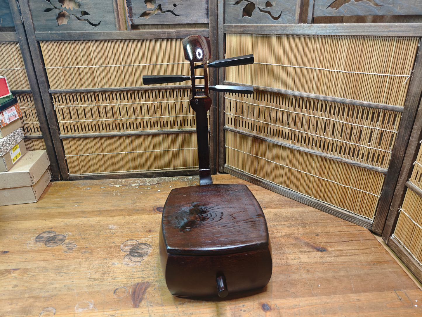 One of a Kind Japanese Shamisen Bonsai Table Kadai Handmade Art Display Stand