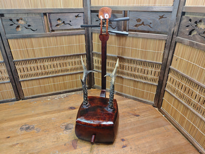One of a Kind Katana Stand Handmade from 1950s Shamisen Antique Japan