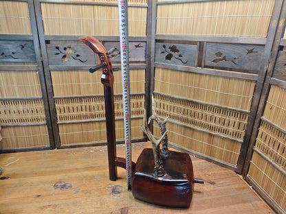 One of a Kind Katana Stand Handmade from 1950s Shamisen Antique Japan