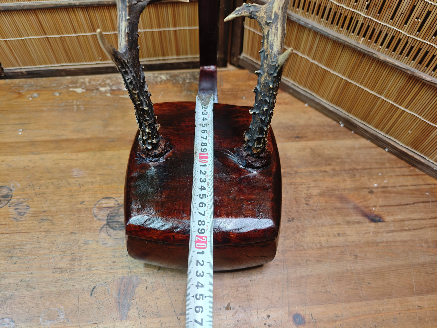 One of a Kind Katana Stand Handmade from 1950s Shamisen Antique Japan