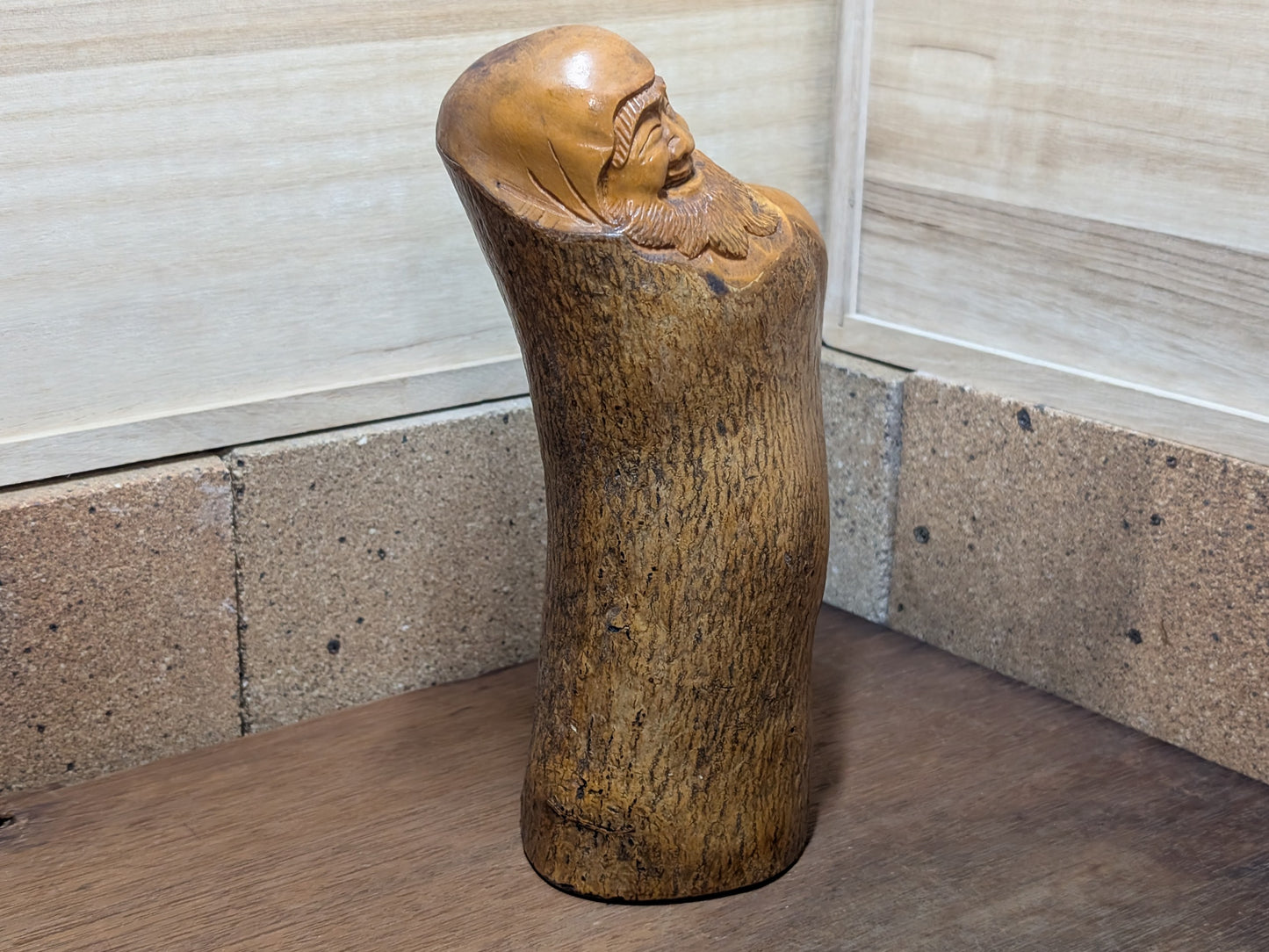 Handmade Japanese kokeshi Daruma doll wooden doll signed Vtg ,Made in Japan (C29)