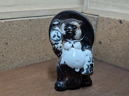 1960s Shigaraki Tanuki Pottery Japanese Raccoon Dog Statue Showa Rare