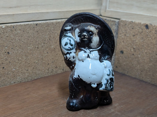 1960s Shigaraki Tanuki Pottery Japanese Raccoon Dog Statue Showa Rare