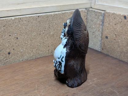 1960s Shigaraki Tanuki Pottery Japanese Raccoon Dog Statue Showa Rare