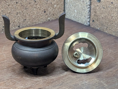 1950s Japanese Mini Incense Burner Brass Bronze Shishi Foo Dog Vintage Auction Japan