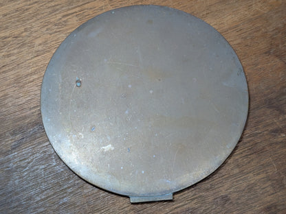 1800s Japanese Bronze Mirror Hand-Engraved Samurai & Bonsai Design Restored Antique