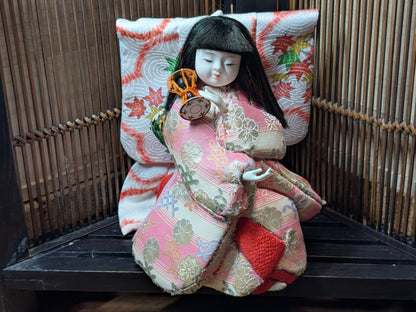 Authentic 1980s Japanese Geisha Doll Handmade Kimono Nihon Ningyo