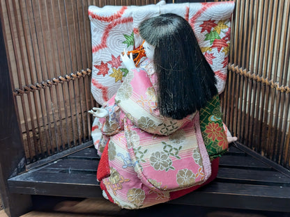 Authentic 1980s Japanese Geisha Doll Handmade Kimono Nihon Ningyo