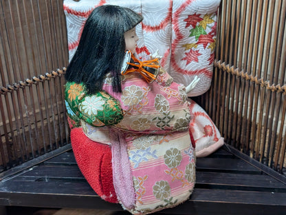Authentic 1980s Japanese Geisha Doll Handmade Kimono Nihon Ningyo