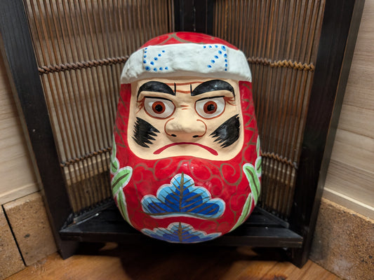 Vintage Japanese Daruma Doll Kokeshi – Large Size , Handmade and Hand-Painted