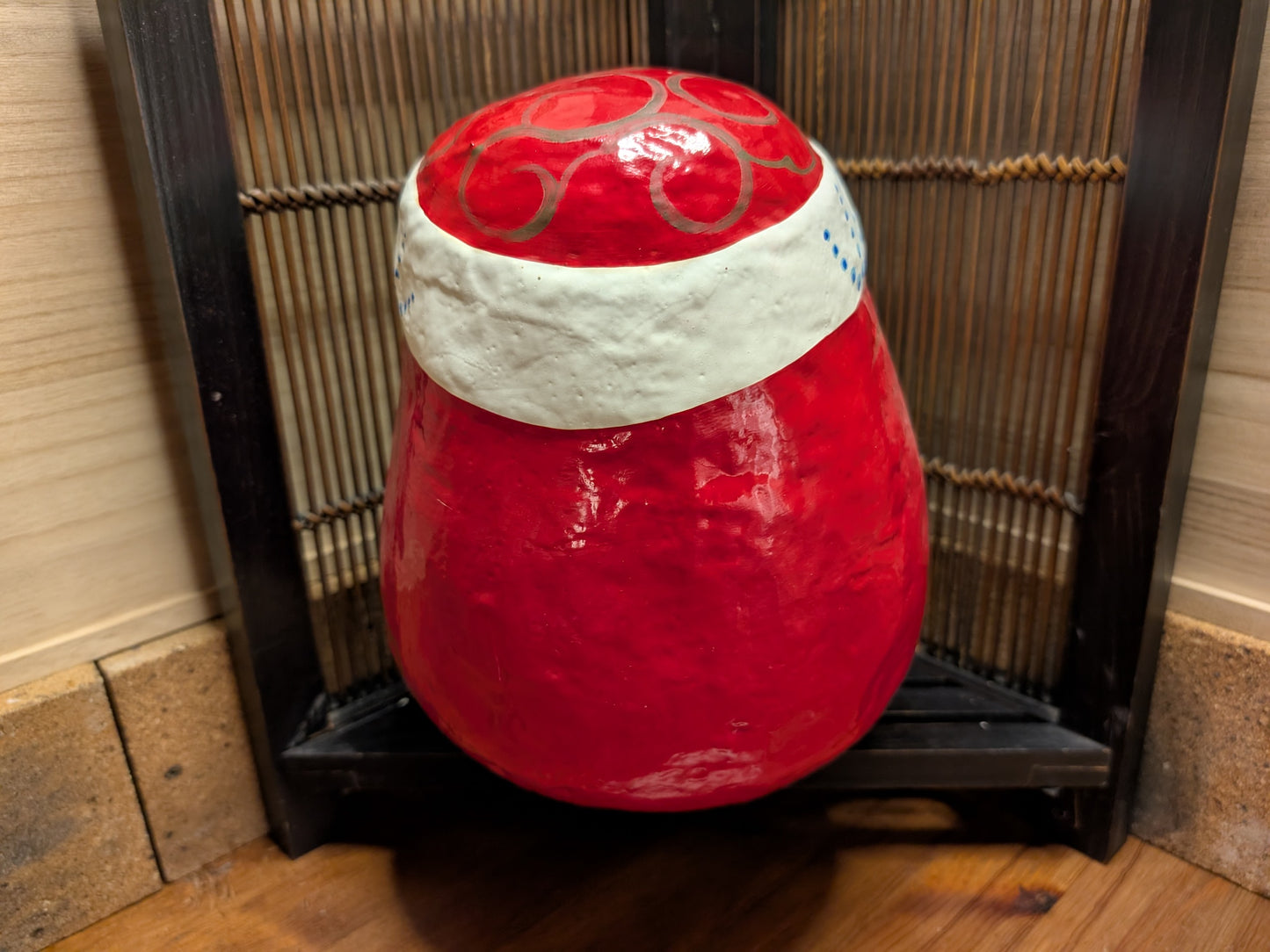 Vintage Japanese Daruma Doll Kokeshi – Large Size , Handmade and Hand-Painted
